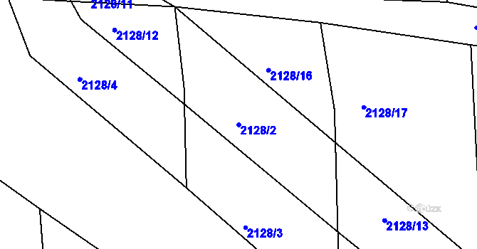 Parcela st. 2128/2 v KÚ Makov u Jistebnice, Katastrální mapa