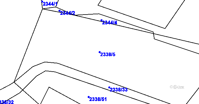 Parcela st. 2338/5 v KÚ Makov u Jistebnice, Katastrální mapa