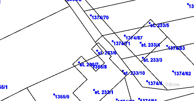 Parcela st. 233/6 v KÚ Makov u Jistebnice, Katastrální mapa