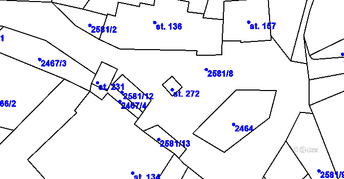 Parcela st. 272 v KÚ Makov u Jistebnice, Katastrální mapa