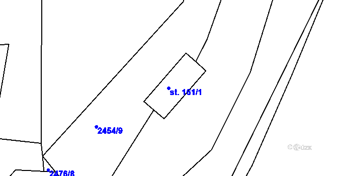 Parcela st. 161/1 v KÚ Makov u Jistebnice, Katastrální mapa
