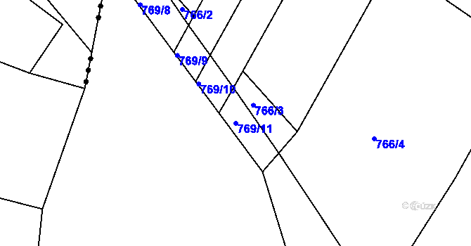 Parcela st. 769/11 v KÚ Makov u Jistebnice, Katastrální mapa