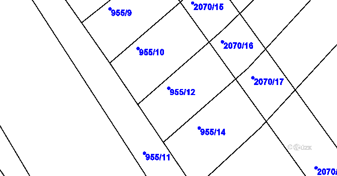 Parcela st. 955/12 v KÚ Makov u Jistebnice, Katastrální mapa