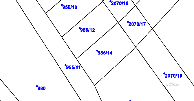 Parcela st. 955/14 v KÚ Makov u Jistebnice, Katastrální mapa