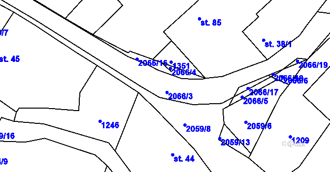Parcela st. 2066/3 v KÚ Makov u Jistebnice, Katastrální mapa