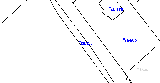 Parcela st. 2070/6 v KÚ Makov u Jistebnice, Katastrální mapa