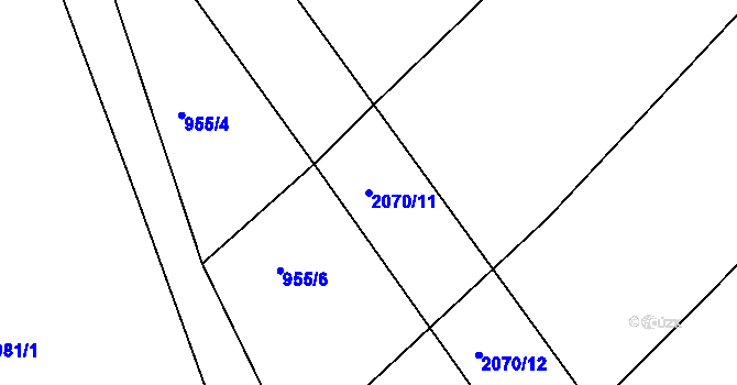 Parcela st. 2070/11 v KÚ Makov u Jistebnice, Katastrální mapa