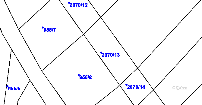 Parcela st. 2070/13 v KÚ Makov u Jistebnice, Katastrální mapa