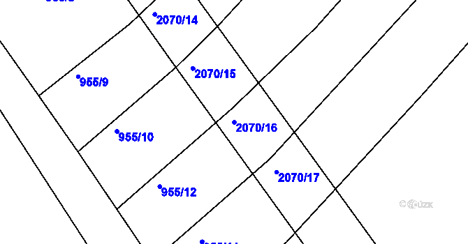 Parcela st. 2070/16 v KÚ Makov u Jistebnice, Katastrální mapa