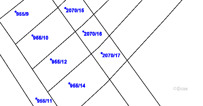 Parcela st. 2070/17 v KÚ Makov u Jistebnice, Katastrální mapa
