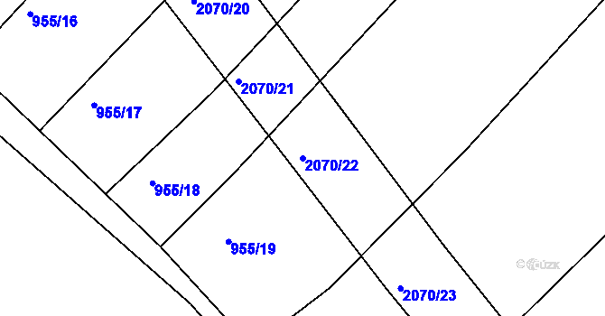 Parcela st. 2070/22 v KÚ Makov u Jistebnice, Katastrální mapa