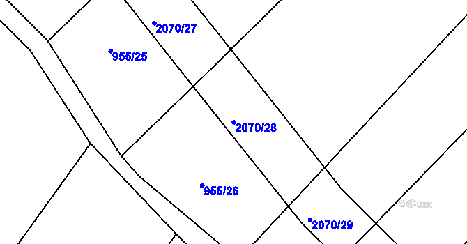Parcela st. 2070/28 v KÚ Makov u Jistebnice, Katastrální mapa