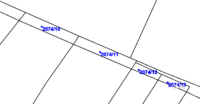 Parcela st. 2074/11 v KÚ Makov u Jistebnice, Katastrální mapa