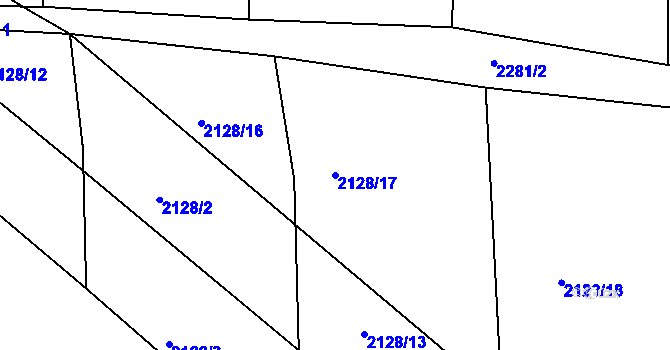 Parcela st. 2128/17 v KÚ Makov u Jistebnice, Katastrální mapa