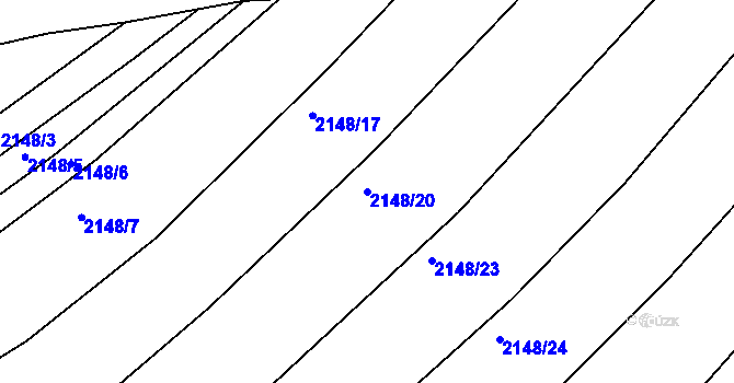 Parcela st. 2148/20 v KÚ Makov u Jistebnice, Katastrální mapa