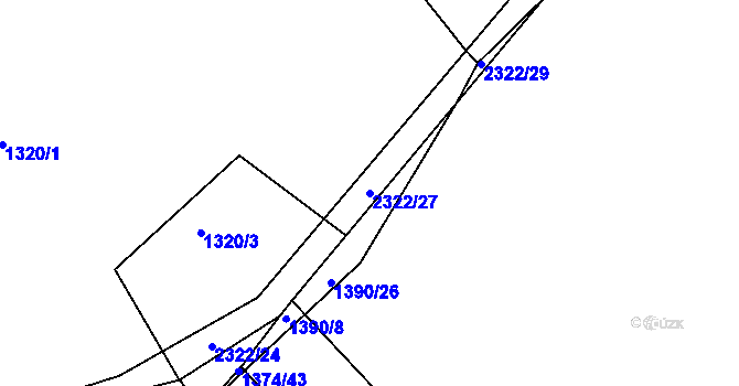 Parcela st. 2322/27 v KÚ Makov u Jistebnice, Katastrální mapa