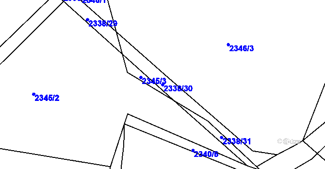 Parcela st. 2338/30 v KÚ Makov u Jistebnice, Katastrální mapa
