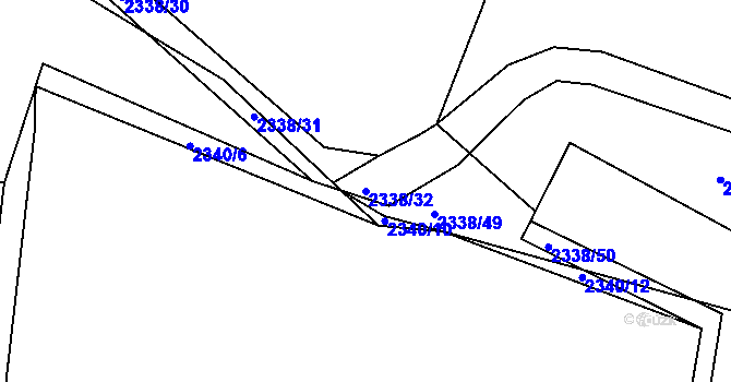 Parcela st. 2338/32 v KÚ Makov u Jistebnice, Katastrální mapa