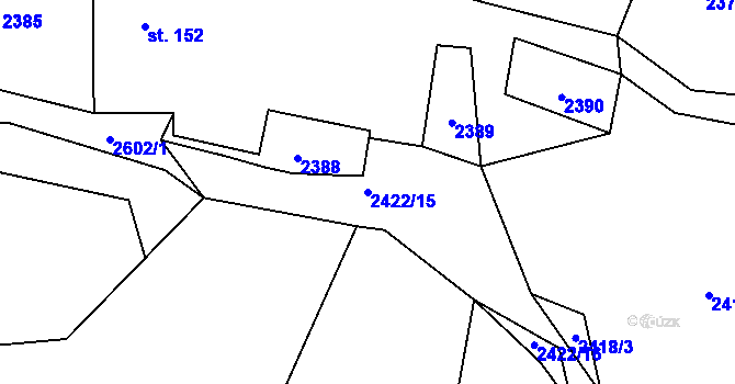 Parcela st. 2422/15 v KÚ Makov u Jistebnice, Katastrální mapa