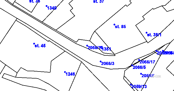 Parcela st. 2066/16 v KÚ Makov u Jistebnice, Katastrální mapa