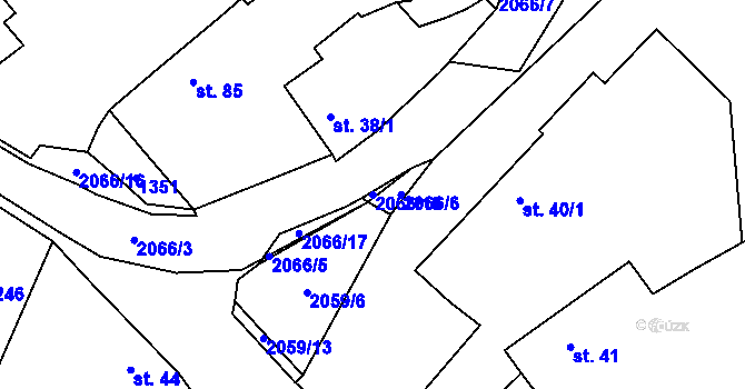 Parcela st. 2066/18 v KÚ Makov u Jistebnice, Katastrální mapa