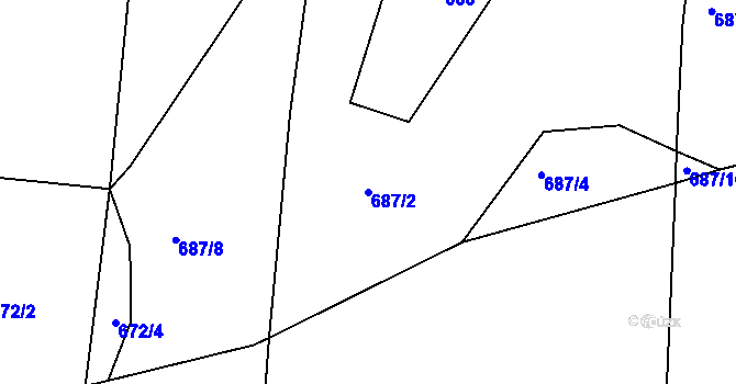 Parcela st. 687/2 v KÚ Padařov, Katastrální mapa