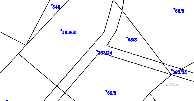 Parcela st. 383/24 v KÚ Padařov, Katastrální mapa