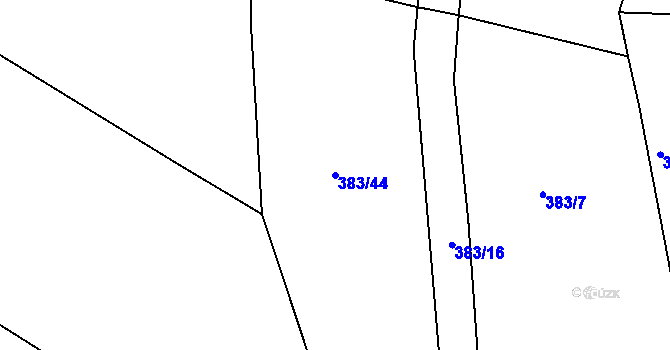 Parcela st. 383/44 v KÚ Padařov, Katastrální mapa