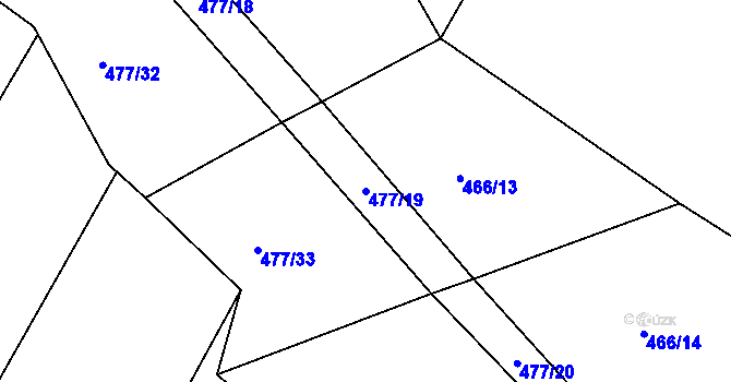 Parcela st. 477/19 v KÚ Padařov, Katastrální mapa