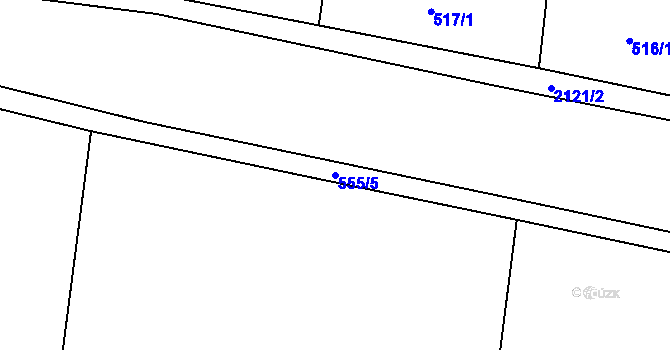 Parcela st. 555/5 v KÚ Padařov, Katastrální mapa