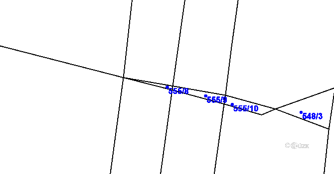 Parcela st. 555/8 v KÚ Padařov, Katastrální mapa