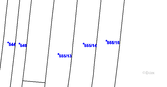 Parcela st. 555/14 v KÚ Padařov, Katastrální mapa