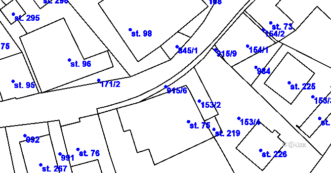 Parcela st. 915/6 v KÚ Makov u Litomyšle, Katastrální mapa