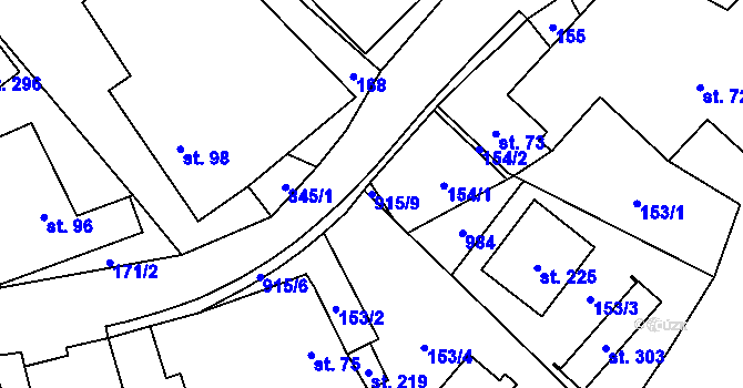 Parcela st. 915/9 v KÚ Makov u Litomyšle, Katastrální mapa