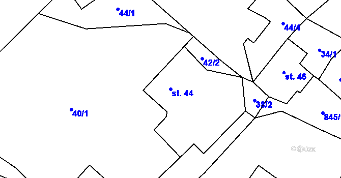 Parcela st. 44 v KÚ Makov u Litomyšle, Katastrální mapa