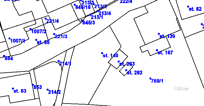 Parcela st. 140 v KÚ Makov u Litomyšle, Katastrální mapa
