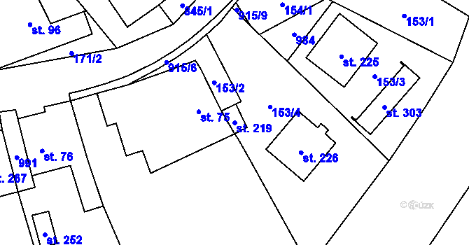 Parcela st. 219 v KÚ Makov u Litomyšle, Katastrální mapa