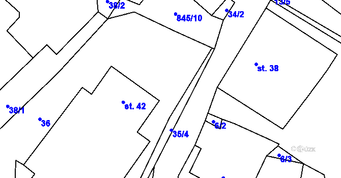 Parcela st. 35/1 v KÚ Makov u Litomyšle, Katastrální mapa