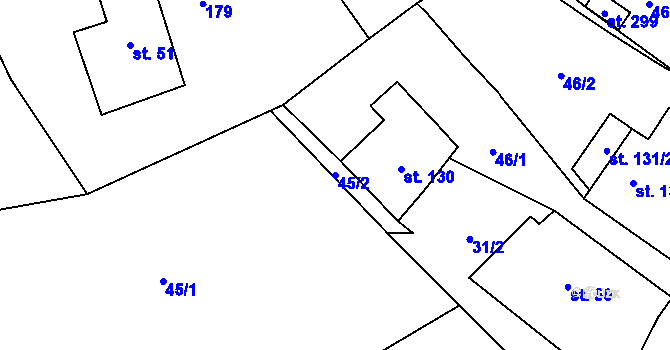 Parcela st. 45/2 v KÚ Makov u Litomyšle, Katastrální mapa
