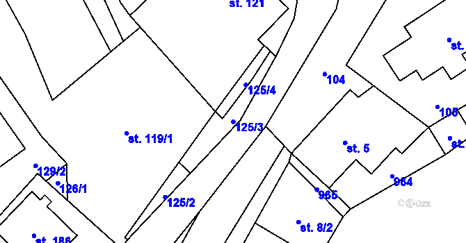 Parcela st. 125/3 v KÚ Makov u Litomyšle, Katastrální mapa
