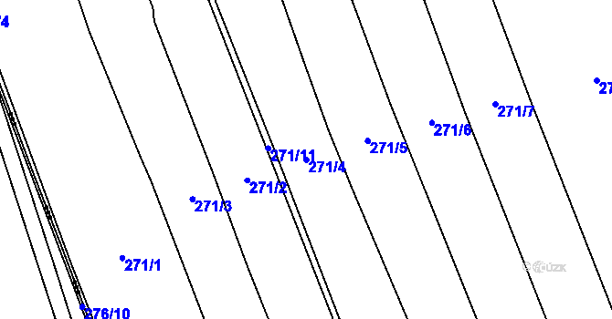 Parcela st. 271/4 v KÚ Makov u Litomyšle, Katastrální mapa