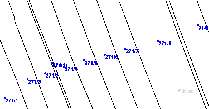 Parcela st. 271/6 v KÚ Makov u Litomyšle, Katastrální mapa