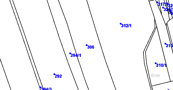 Parcela st. 306 v KÚ Makov u Litomyšle, Katastrální mapa