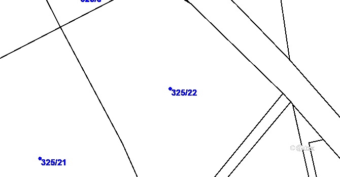 Parcela st. 325/22 v KÚ Makov u Litomyšle, Katastrální mapa