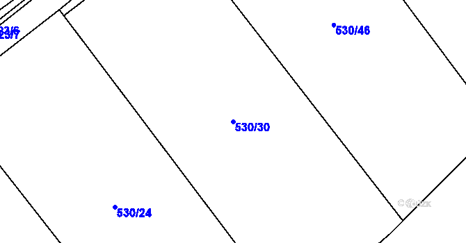 Parcela st. 530/30 v KÚ Makov u Litomyšle, Katastrální mapa