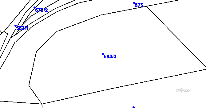 Parcela st. 593/3 v KÚ Makov u Litomyšle, Katastrální mapa