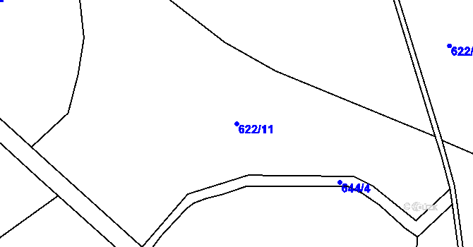 Parcela st. 622/11 v KÚ Makov u Litomyšle, Katastrální mapa