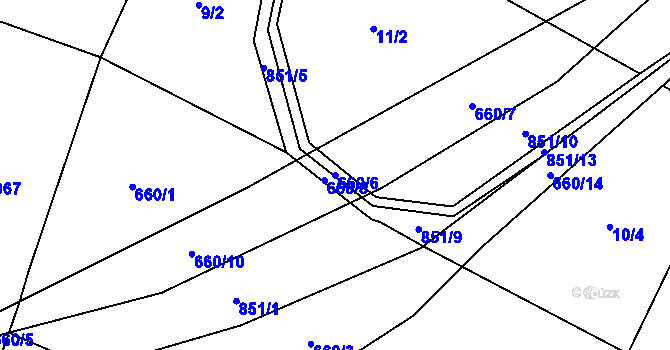 Parcela st. 660/6 v KÚ Makov u Litomyšle, Katastrální mapa