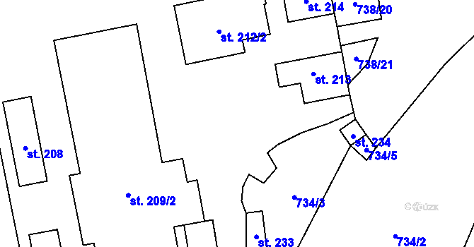 Parcela st. 738/10 v KÚ Makov u Litomyšle, Katastrální mapa