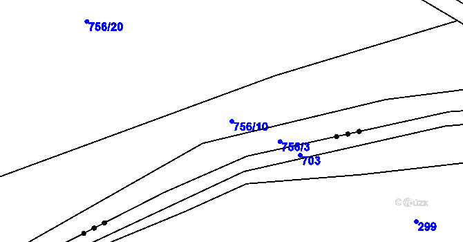 Parcela st. 756/10 v KÚ Makov u Litomyšle, Katastrální mapa